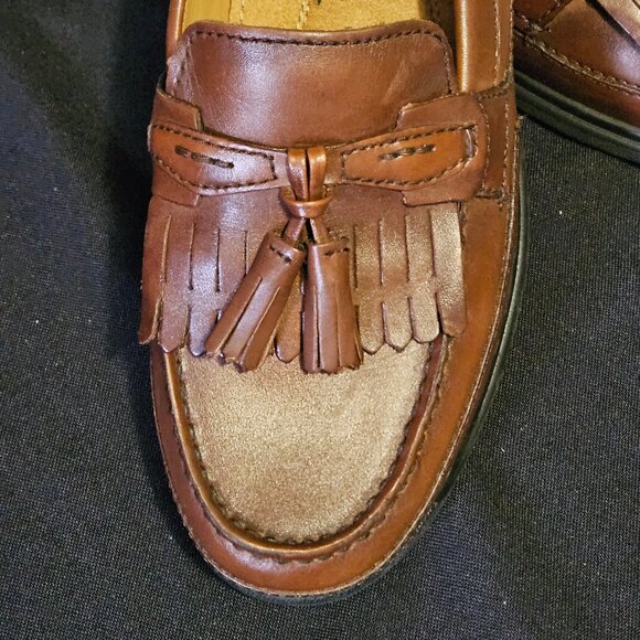 Dockers Brown Leather  Sinclair Kiltey Tassel Loafers - Picture 4 of 12